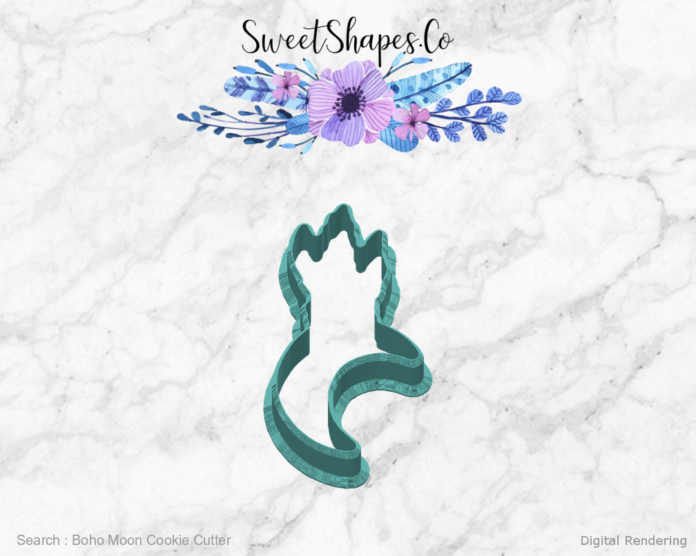 Boho Moon Cookie Cutter — back view