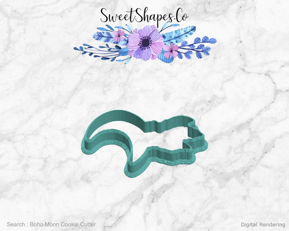 Boho Moon Cookie Cutter — left view
