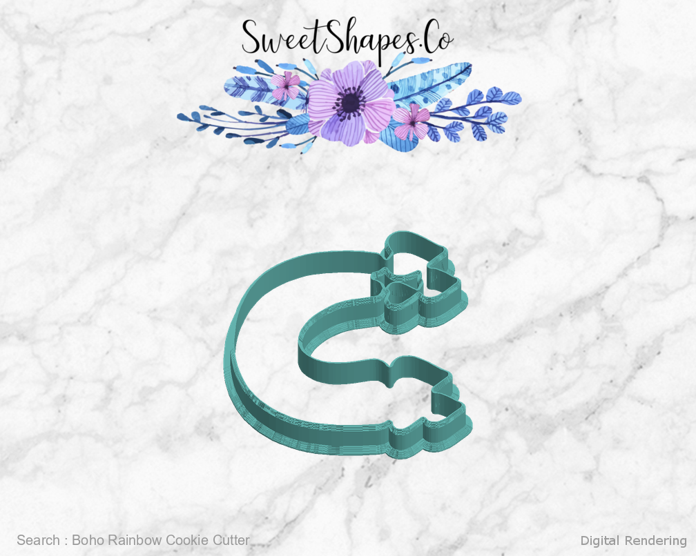 Boho Rainbow Cookie Cutter — left view