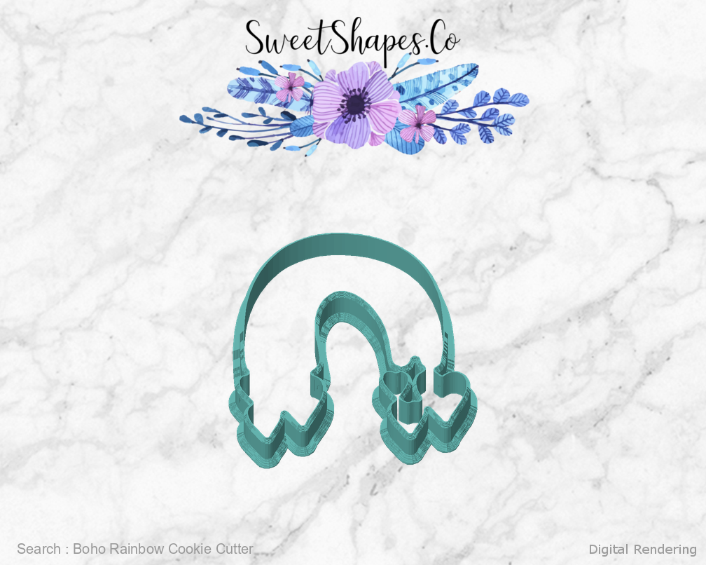 Boho Rainbow Cookie Cutter — front view