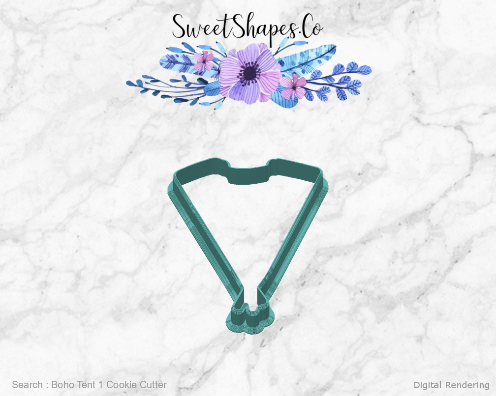 Boho Tent 1 Cookie Cutter — back view