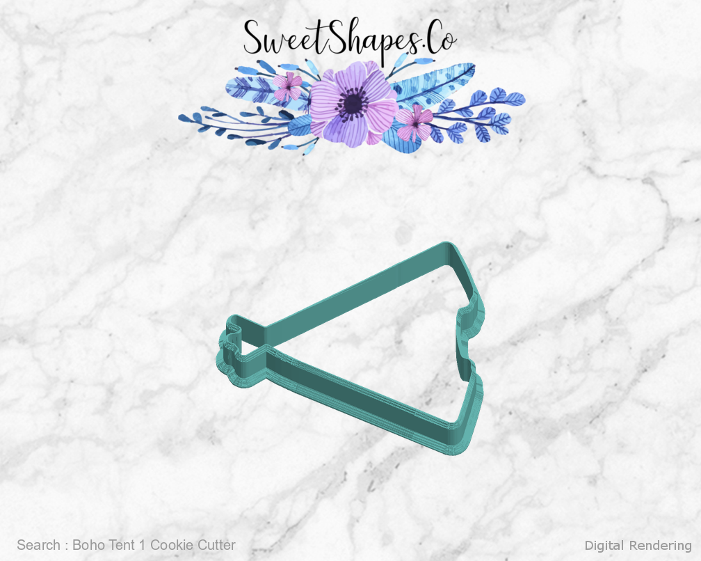 Boho Tent 1 Cookie Cutter — left view