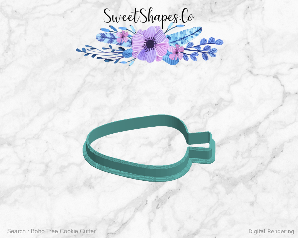Boho Tree Cookie Cutter — left view
