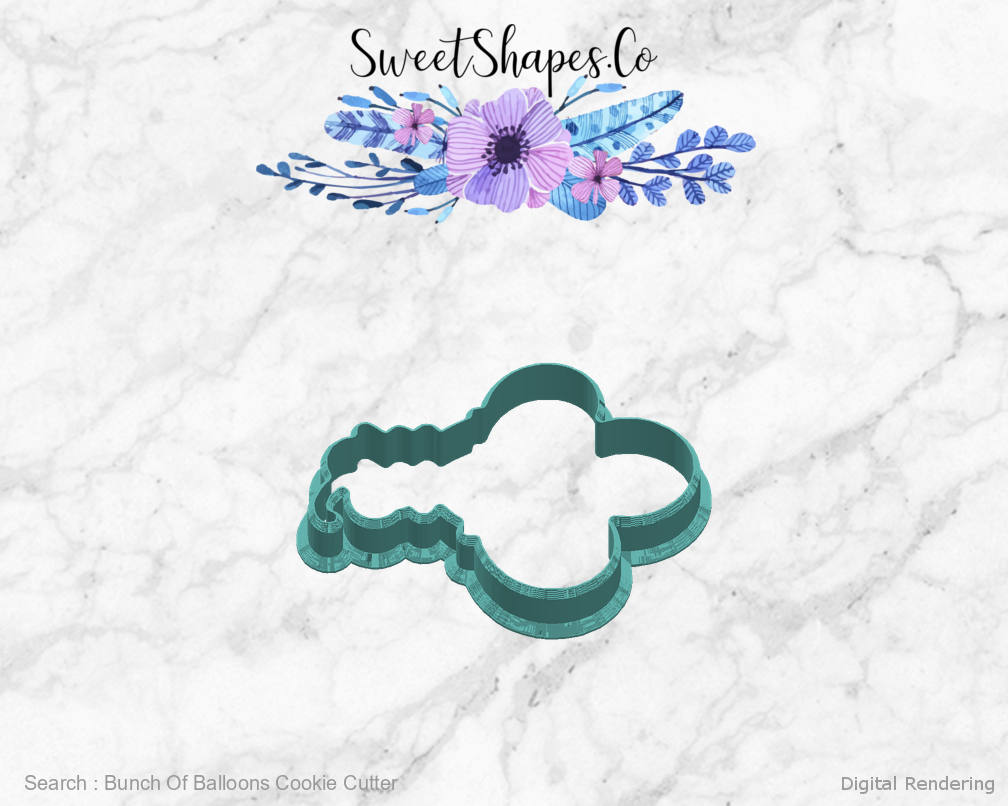 Bunch Of Balloons Cookie Cutter — right view