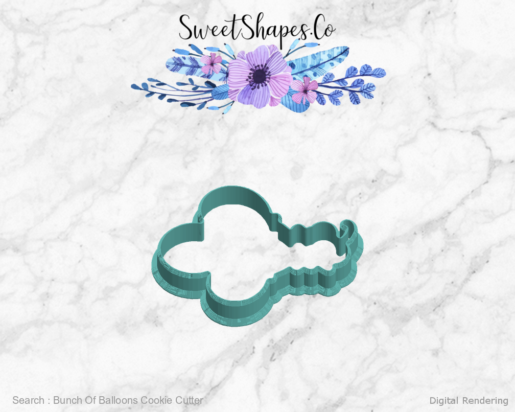 Bunch Of Balloons Cookie Cutter — left view