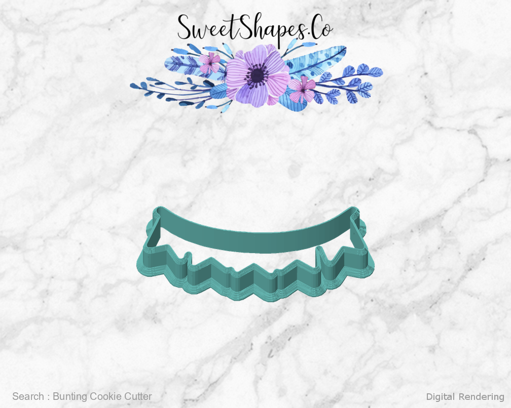 Bunting Cookie Cutter — front view