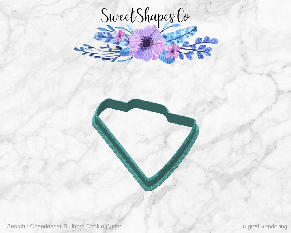 Cheerleader Bullhorn Cookie Cutter — back view