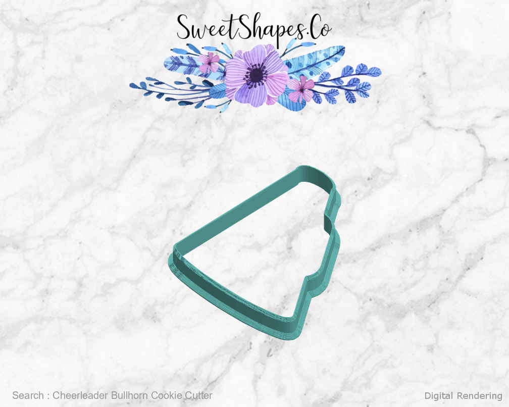 Cheerleader Bullhorn Cookie Cutter — left view