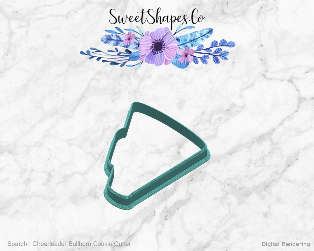 Cheerleader Bullhorn Cookie Cutter — right view