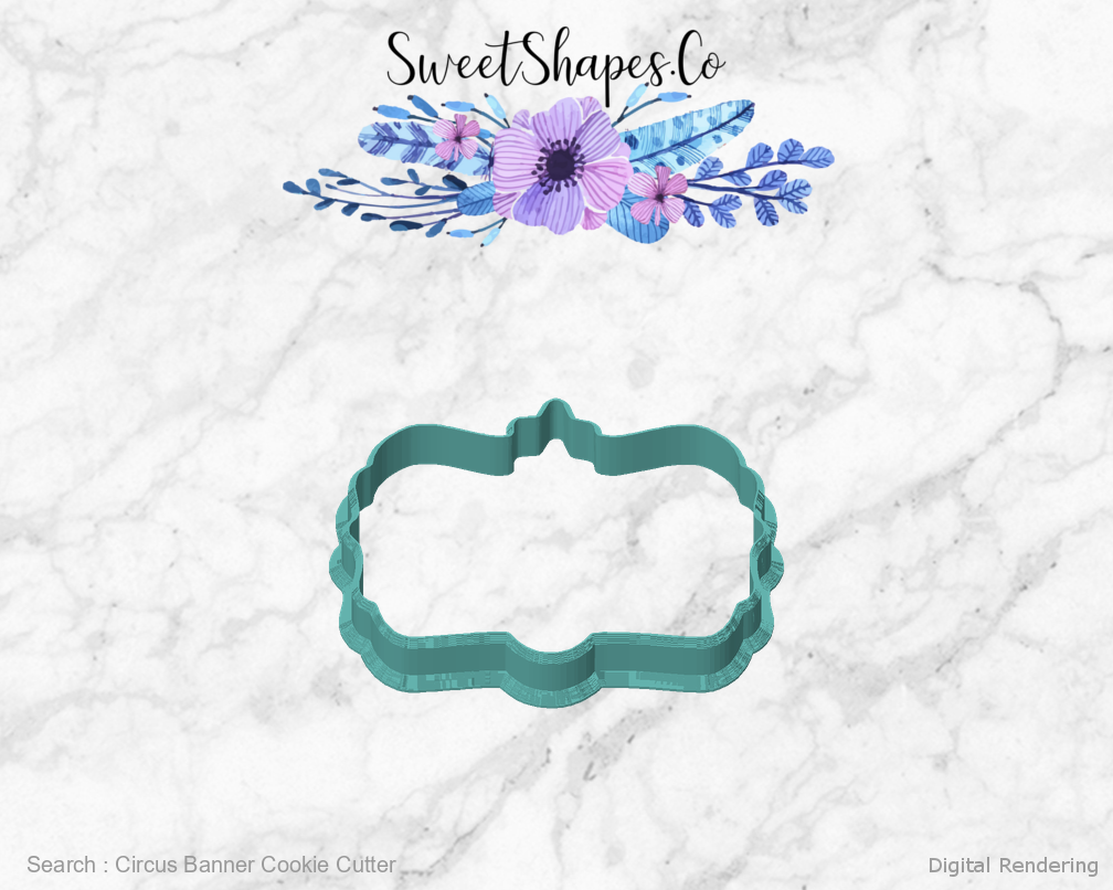 Circus Banner Cookie Cutter — front view