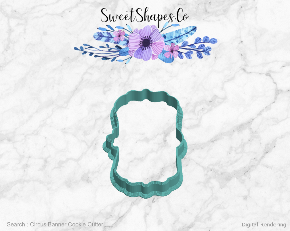 Circus Banner Cookie Cutter — left view