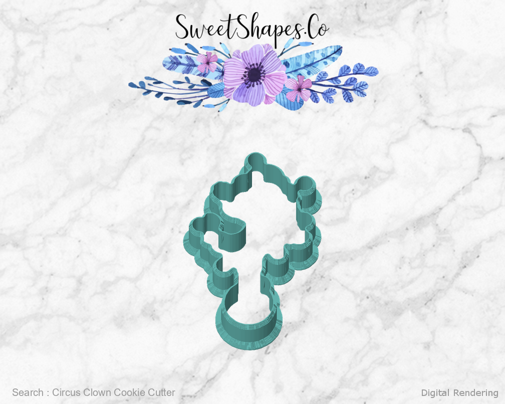 Circus Clown Cookie Cutter — front view