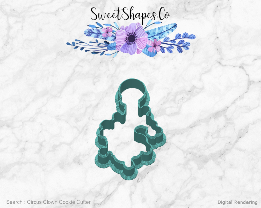 Circus Clown Cookie Cutter — back view