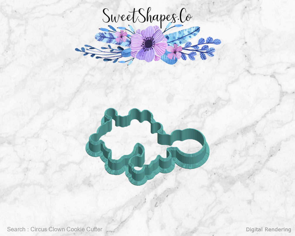 Circus Clown Cookie Cutter — left view