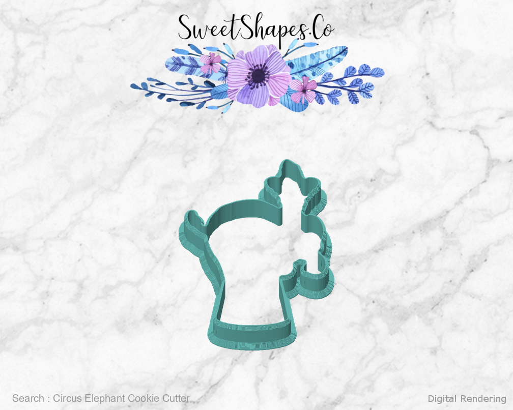 Circus Elephant Cookie Cutter — front view