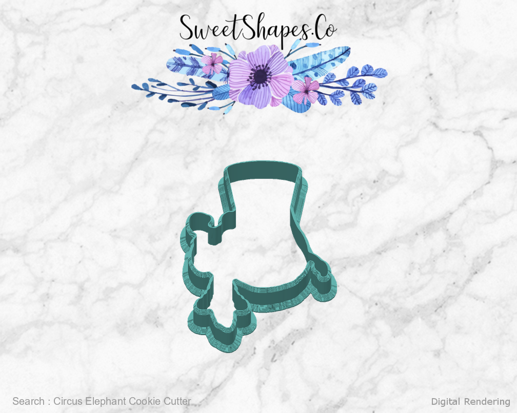 Circus Elephant Cookie Cutter — back view