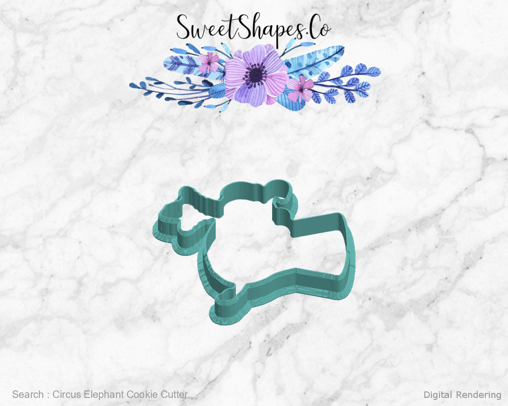 Circus Elephant Cookie Cutter — left view