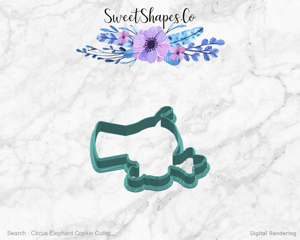 Circus Elephant Cookie Cutter — right view