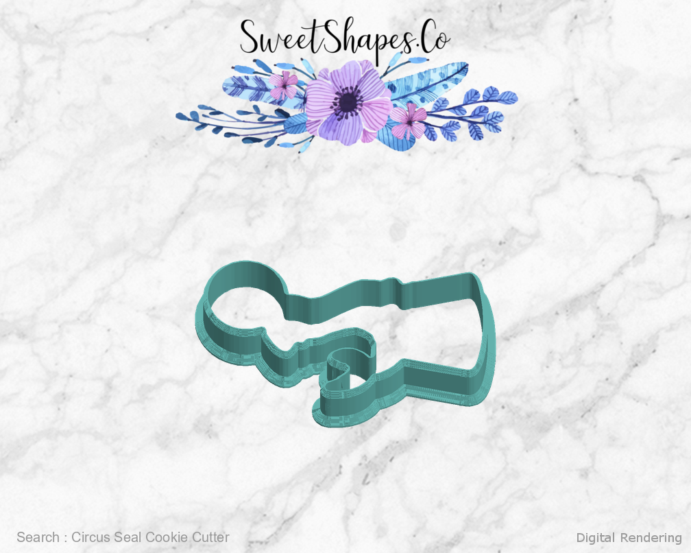 Circus Seal Cookie Cutter — left view
