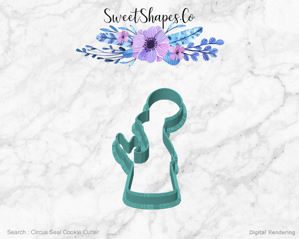 Circus Seal Cookie Cutter — front view