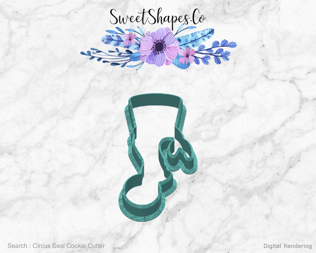 Circus Seal Cookie Cutter — back view