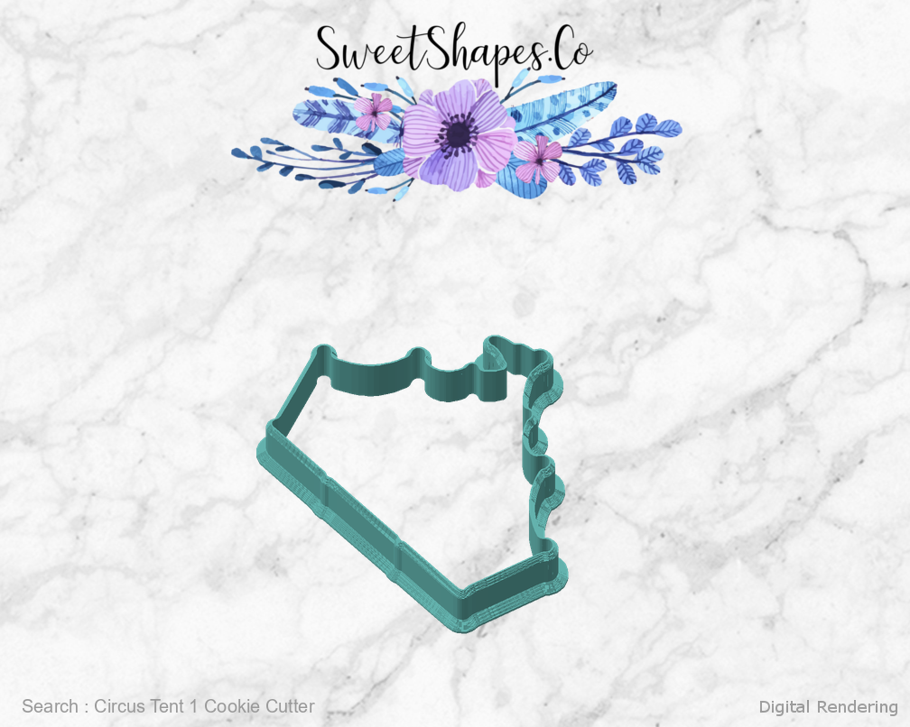 Circus Tent 1 Cookie Cutter — angled front view