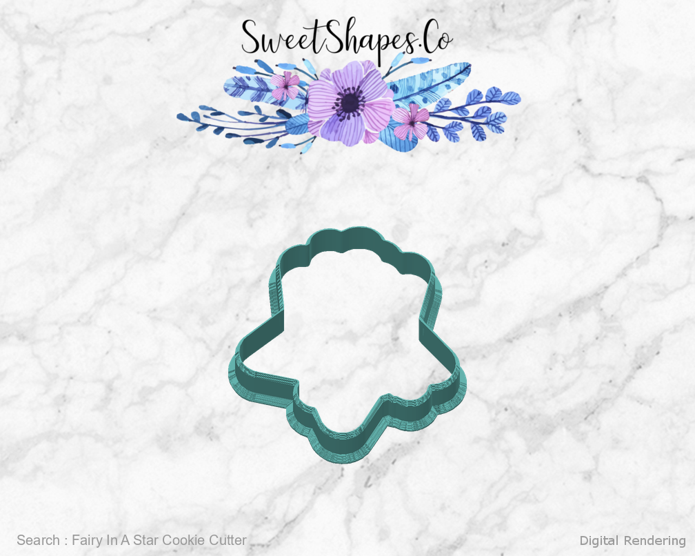 Fairy In A Star Cookie Cutter — back view