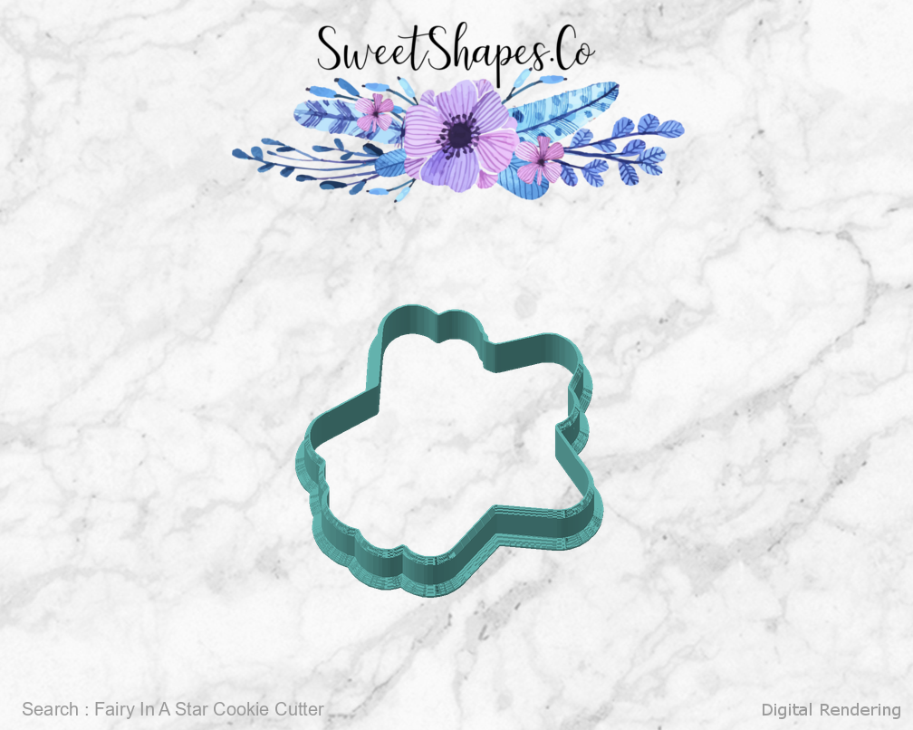 Fairy In A Star Cookie Cutter — angled front view