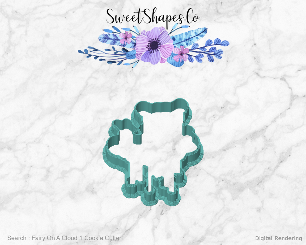 Fairy On A Cloud 1 Cookie Cutter — front view