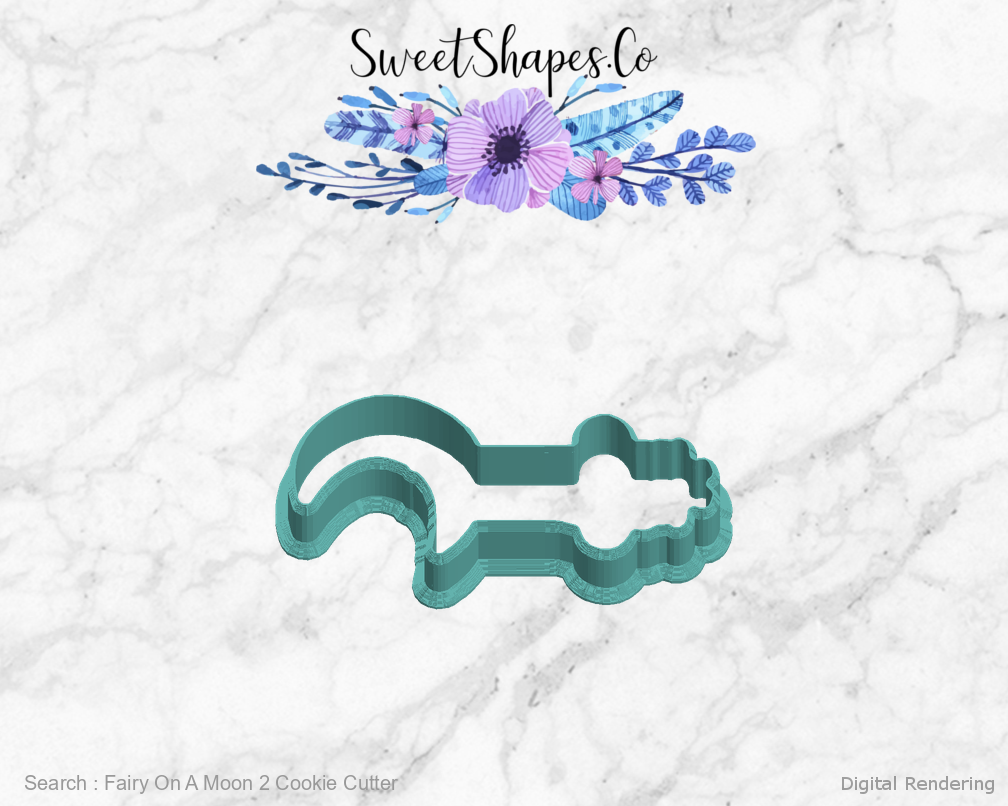Fairy On A Moon 2 Cookie Cutter — left view