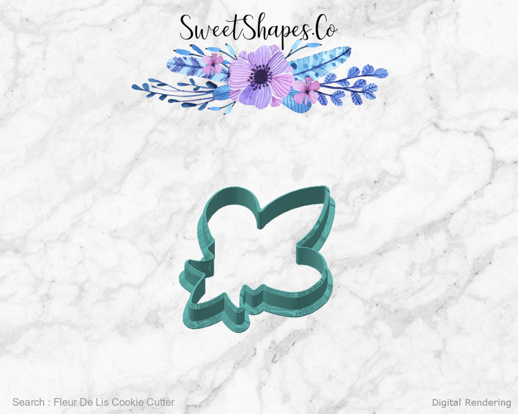 Fleur De Lis Cookie Cutter — angled front view