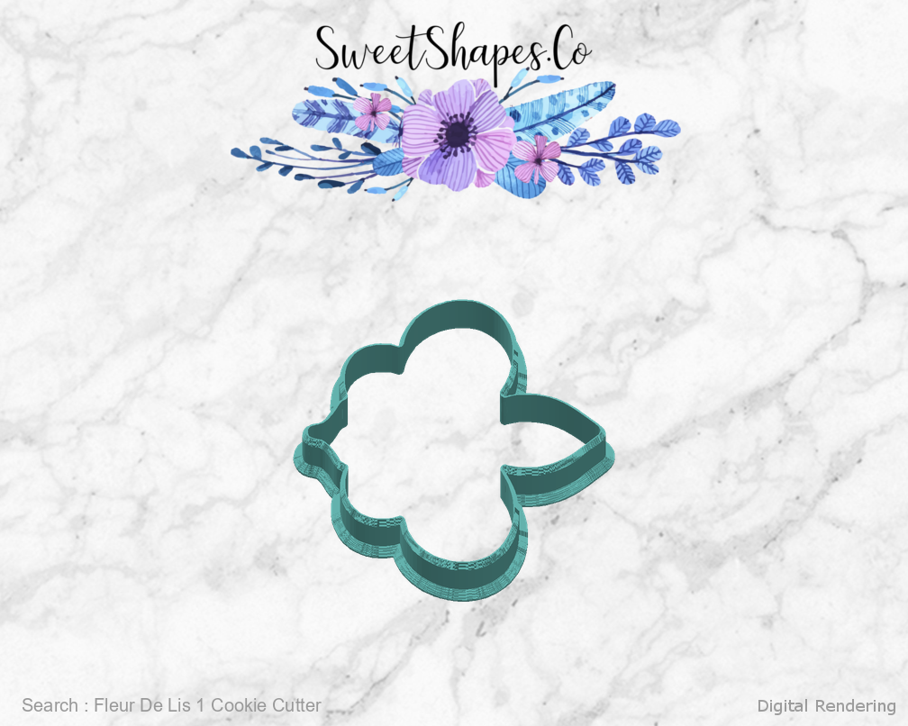 Fleur De Lis 1 Cookie Cutter — right view