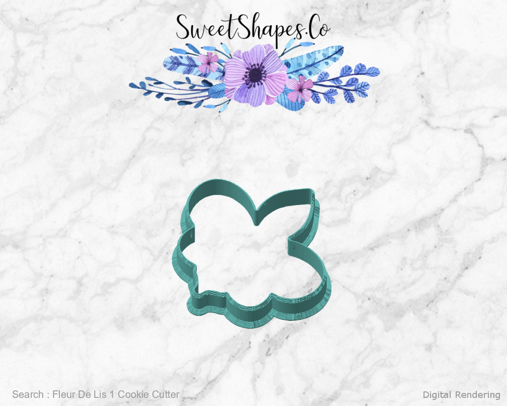 Fleur De Lis 1 Cookie Cutter — angled front view
