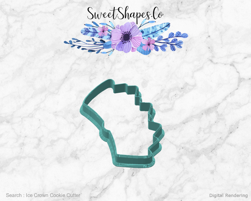 Ice Crown Cookie Cutter — angled front view
