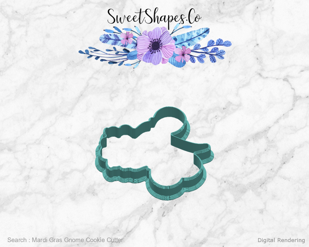 Mardi Gras Gnome Cookie Cutter — right view
