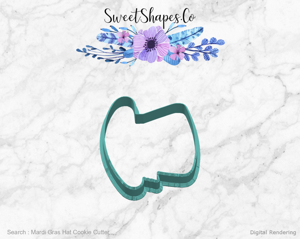 Mardi Gras Hat Cookie Cutter — right view