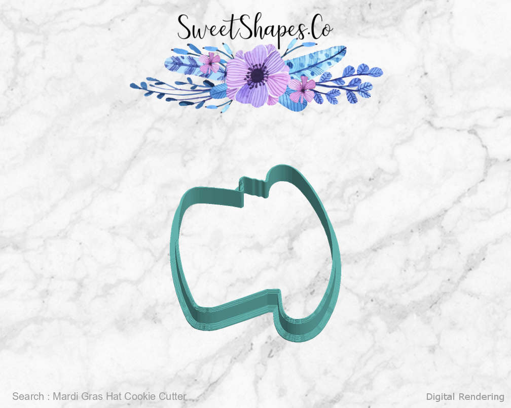 Mardi Gras Hat Cookie Cutter — left view