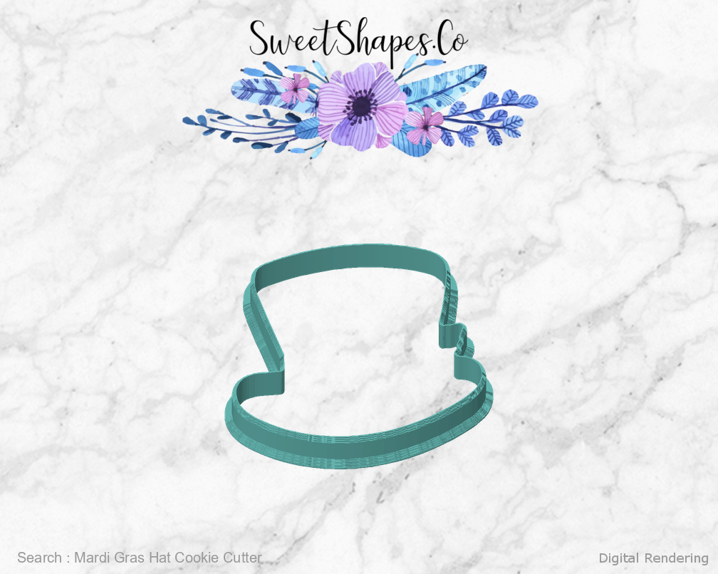Mardi Gras Hat Cookie Cutter — front view