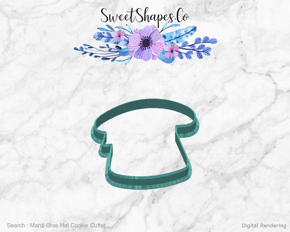 Mardi Gras Hat Cookie Cutter — back view
