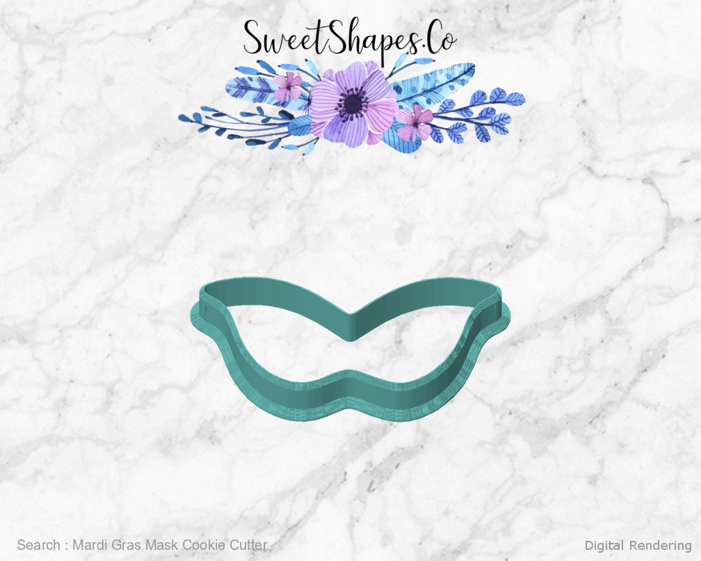 Mardi Gras Mask Cookie Cutter — front view