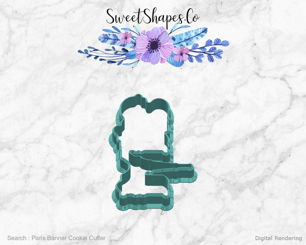 Paris Banner Cookie Cutter — right view
