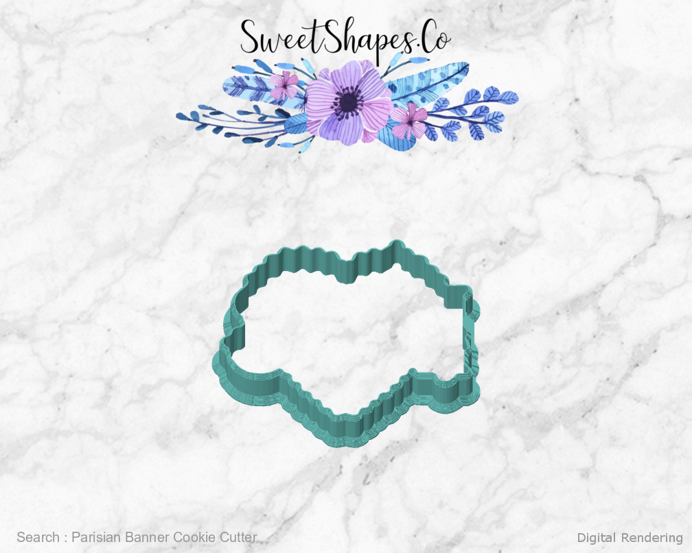 Parisian Banner Cookie Cutter — front view