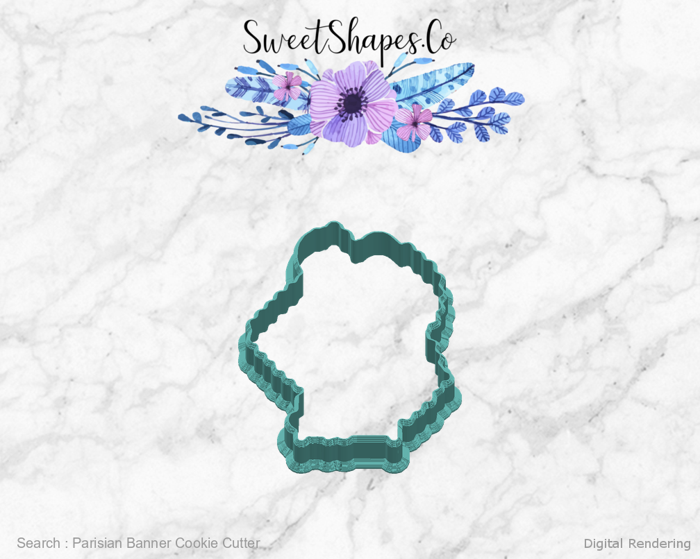 Parisian Banner Cookie Cutter — right view