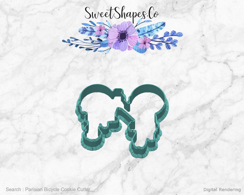 Parisian Bicycle Cookie Cutter — back view