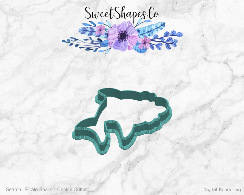 Pirate Shark 1 Cookie Cutter — right view