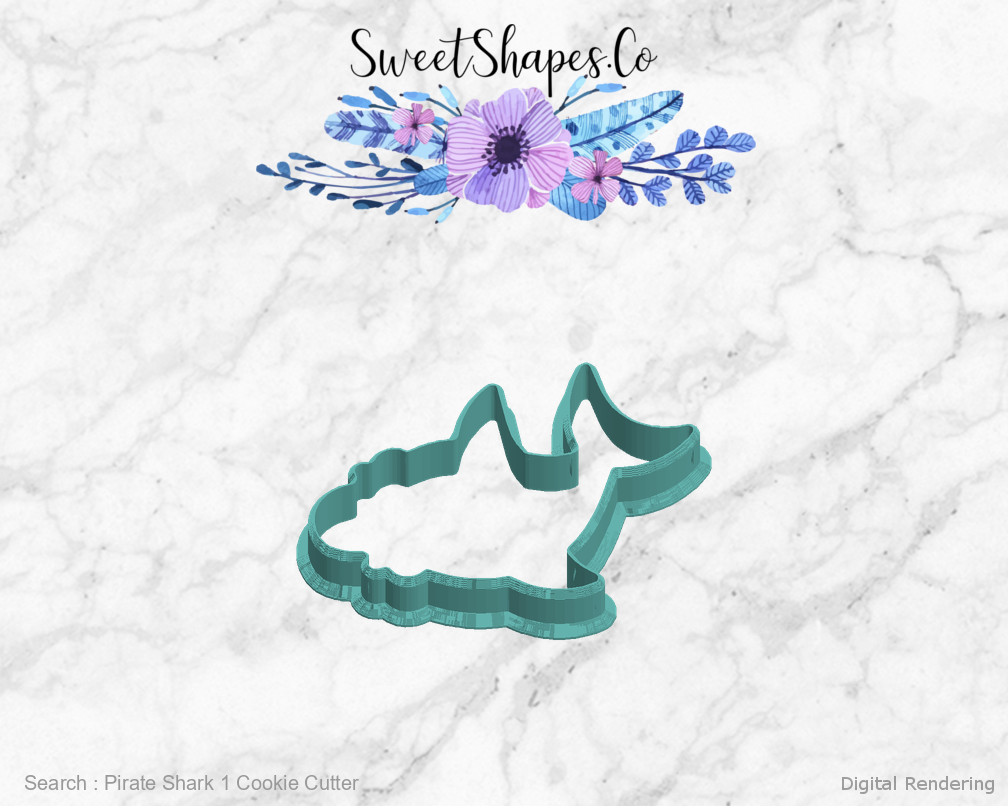 Pirate Shark 1 Cookie Cutter — left view