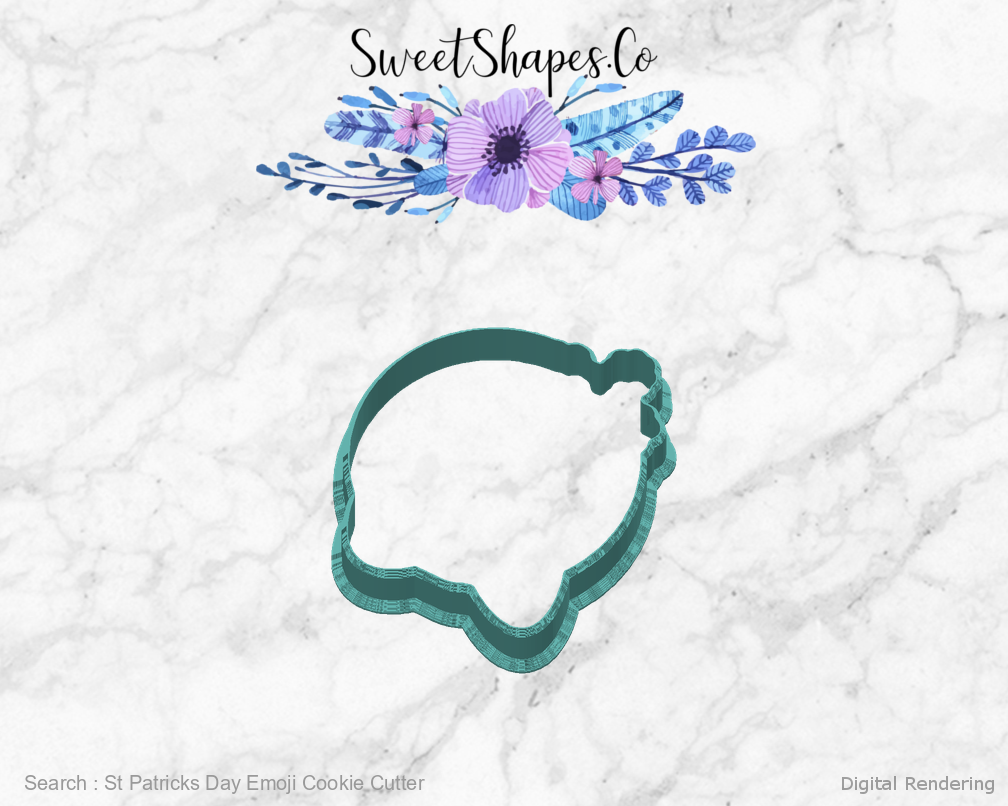 St Patricks Day Emoji Cookie Cutter — back view
