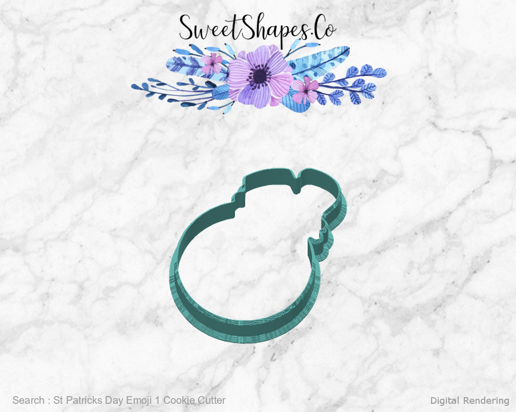 St Patricks Day Emoji 1 Cookie Cutter — back view
