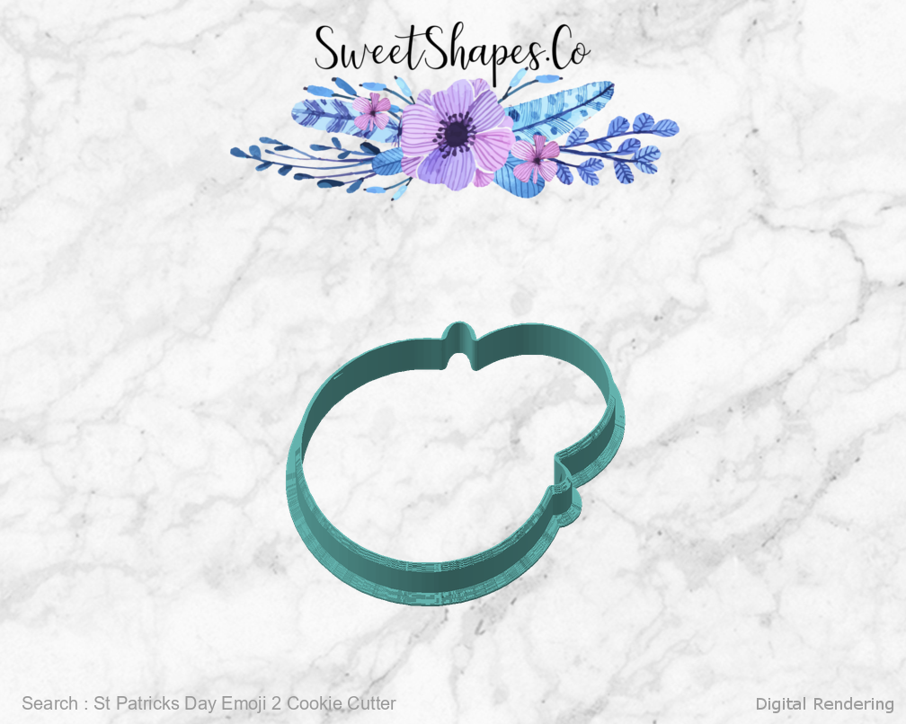 St Patricks Day Emoji 2 Cookie Cutter — angled front view