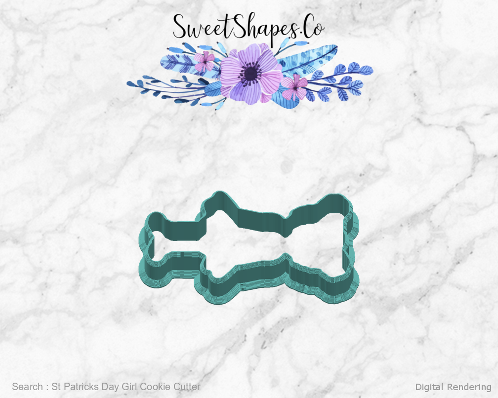 St Patricks Day Girl Cookie Cutter — right view